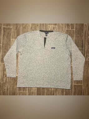 Patagonia Better Sweater Henley Gray Fleece Pullover Mens 3XL Long Sleeve